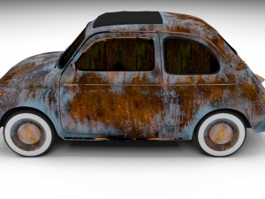 fiat 500 nuova 1957 rusty hdri Model 3D