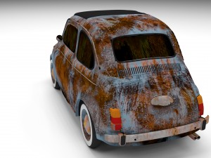 fiat 500 nuova 1957 rusty hdri Model 3D