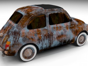 fiat 500 nuova 1957 rusty hdri Model 3D