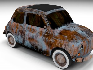 fiat 500 nuova 1957 rusty hdri Model 3D