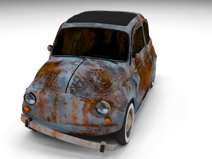 fiat 500 nuova 1957 rusty hdri Model 3D