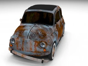 fiat 500 nuova 1957 rusty hdri 3D Model