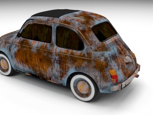 fiat 500 nuova 1957 rusty hdri Model 3D