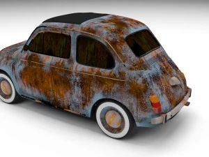 fiat 500 nuova 1957 rusty hdri 3D Model
