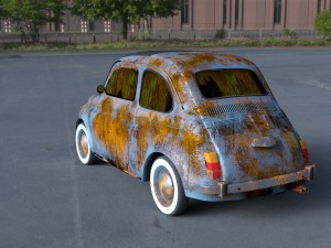 fiat 500 nuova 1957 rusty hdri Model 3D