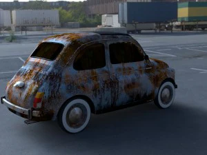 fiat 500 nuova 1957 rusty hdri 3D Model