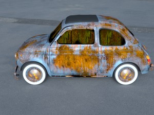 fiat 500 nuova 1957 rusty hdri Model 3D