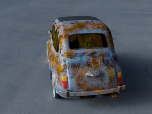 fiat 500 nuova 1957 rusty hdri 3D Model