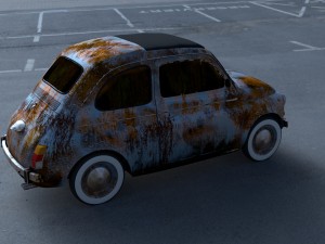 fiat 500 nuova 1957 rusty hdri Model 3D