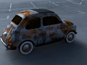 fiat 500 nuova 1957 rusty hdri 3D Model
