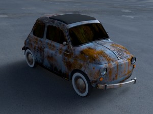 fiat 500 nuova 1957 rusty hdri Model 3D