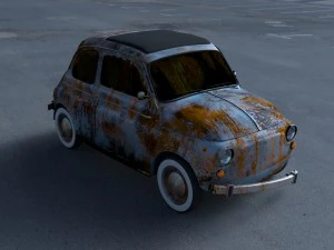fiat 500 nuova 1957 rusty hdri 3D Model