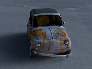 fiat 500 nuova 1957 rusty hdri Model 3D