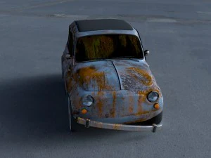 fiat 500 nuova 1957 rusty hdri 3D Model