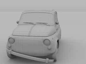fiat 500 nuova 1957 rusty hdri Model 3D
