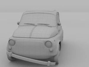 fiat 500 nuova 1957 rusty hdri 3D Model