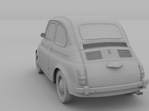 fiat 500 nuova 1957 rusty hdri Model 3D