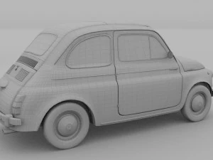 fiat 500 nuova 1957 rusty hdri 3D Model