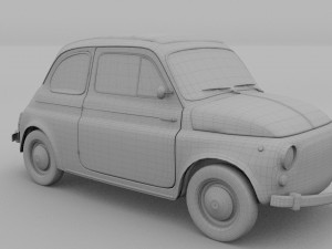 fiat 500 nuova 1957 rusty hdri Model 3D