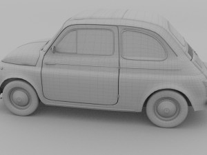fiat 500 nuova 1957 rusty hdri Model 3D