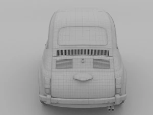 fiat 500 nuova 1957 rusty hdri 3D Model