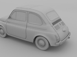 fiat 500 nuova 1957 rusty hdri Model 3D