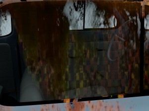 fiat 500 nuova 1957 with interior rusty hdri 3D Model