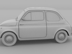 fiat 500 nuova 1957 with interior rusty hdri 3D Model
