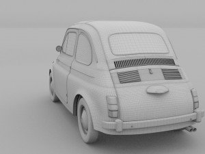 fiat 500 nuova 1957 with interior rusty hdri 3D Model
