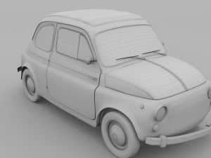 fiat 500 nuova 1957 with interior rusty hdri 3D Model