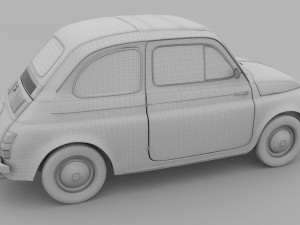 fiat 500 nuova 1957 with interior rusty hdri 3D Model