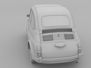 fiat 500 nuova 1957 with interior rusty hdri 3D Model