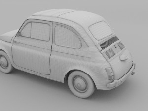 fiat 500 nuova 1957 with interior rusty hdri 3D Model