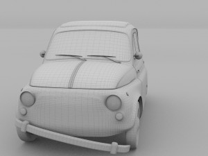 fiat 500 nuova 1957 with interior rusty hdri 3D Model