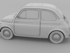 fiat 500 nuova 1957 with interior rusty hdri 3D Model