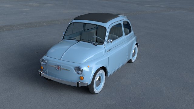 fiat 500 nuova 1957 with interior hdri Modelo 3D .c4d .max .obj .3ds .fbx .stl .blend 