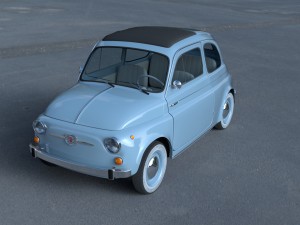 fiat 500 nuova 1957 with interior hdri 3D Model