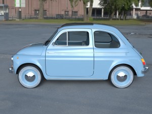 fiat 500 nuova 1957 with interior hdri Modelo 3D