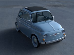 fiat 500 nuova 1957 with interior hdri Modelo 3D