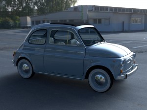 fiat 500 nuova 1957 with interior hdri Modelo 3D