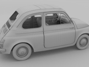 fiat 500 nuova 1957 with interior hdri Modelo 3D