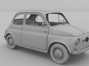 fiat 500 nuova 1957 with interior hdri Modelo 3D