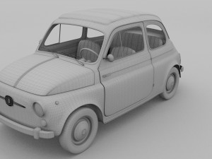 fiat 500 nuova 1957 with interior hdri Modelo 3D