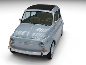 fiat 500 nuova 1957 with interior hdri Modelo 3D
