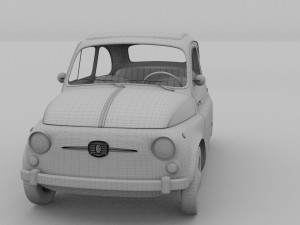 fiat 500 nuova 1957 with interior hdri Modelo 3D