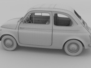 fiat 500 nuova 1957 with interior hdri Modelo 3D