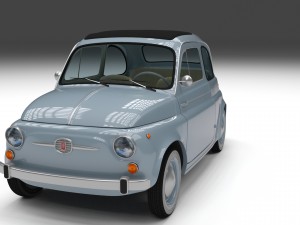 fiat 500 nuova 1957 with interior hdri Modelo 3D