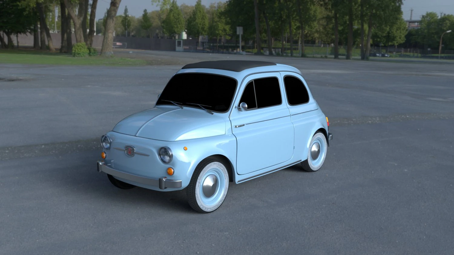 fiat 500 nuova 1957 hdri 3D Model .c4d .max .obj .3ds .fbx .stl .blend