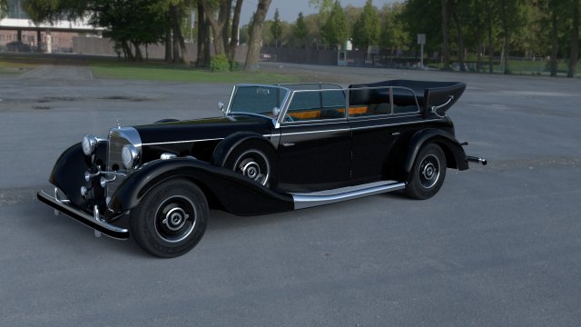 mercedes 770k staff car hdri 3D Model .c4d .max .obj .3ds .fbx .stl .blend 