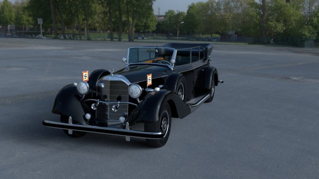 mercedes 770k grosser nazi staff car hdri 3D 模型 .c4d .max .obj .3ds .fbx .stl .blend 